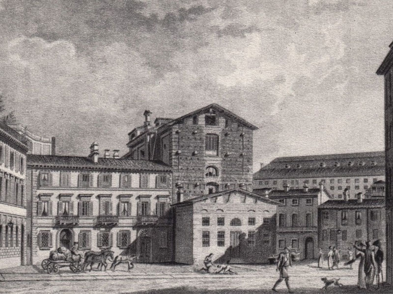 Piazzetta de filodrammatici, 1807 Milano