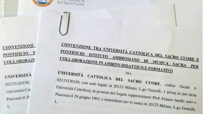 Accordo Piams-Università cattolica: convenzione per la collaborazione in ambito didattico e formativo