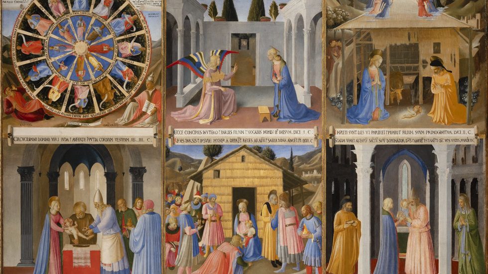 Dettaglio delle Storie dell'infanzia di Cristo dell'Armadio degli Argenti di Beato Angelico (1450 circa)