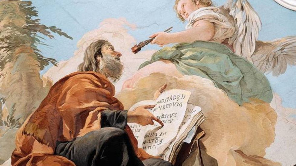 Il profeta Isaia nel particolare di un affresco di Tiepolo