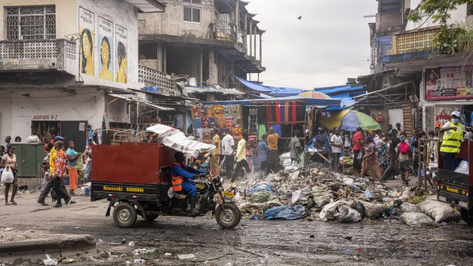 A central market in Kinshasa, the capital Congo, on Feb. 13, 2021. (Arsène Mpiana Monkwe/The New York Times)