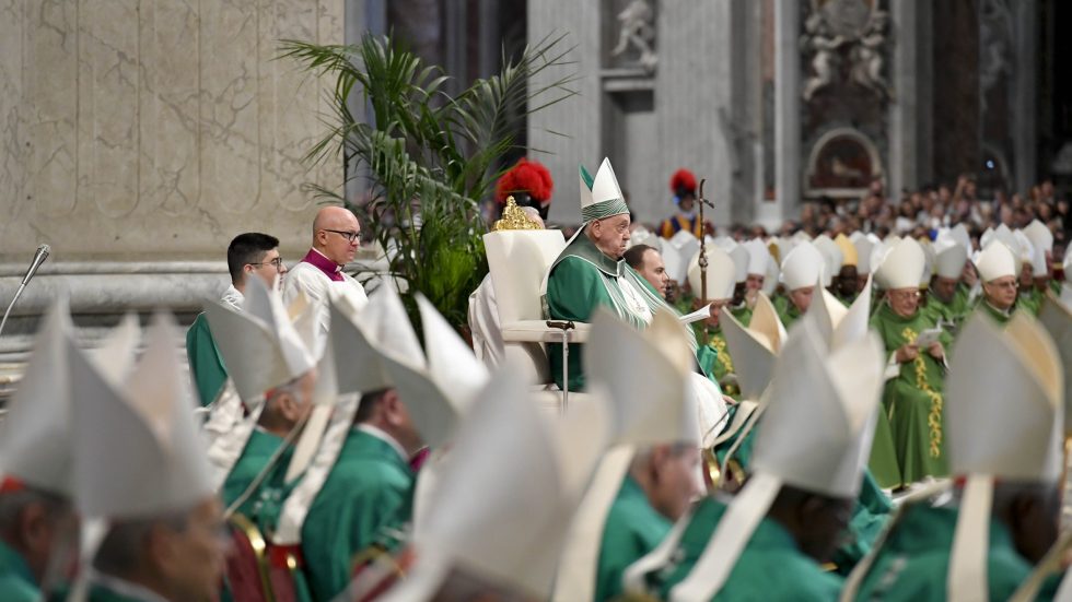 Un momento della Messa (foto Vatican Media / Sir)