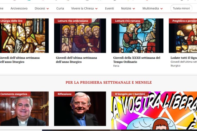 Un particolare della home page dell'Almanacco liturgico